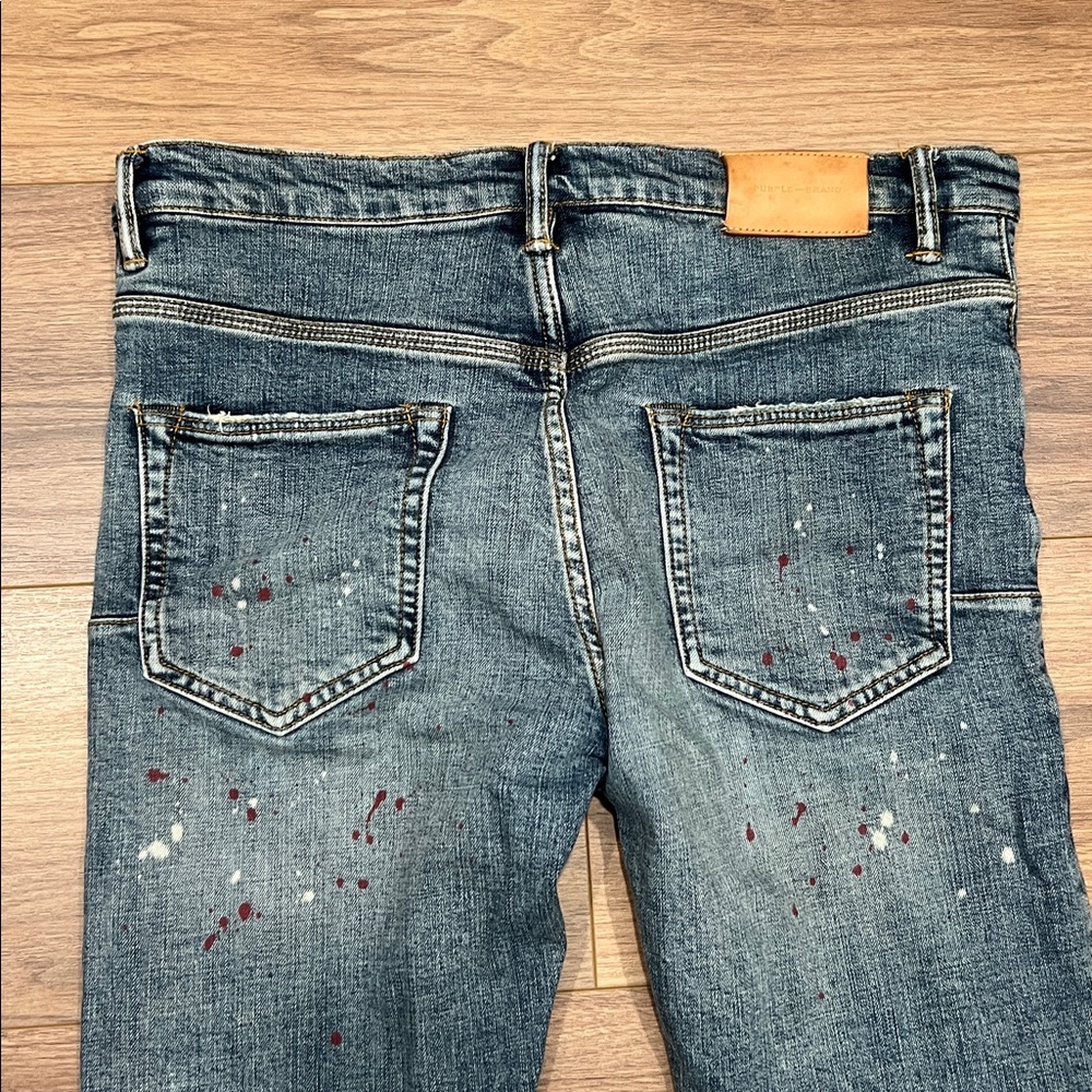 Purple Brand Style No. 0002 Button Fly Skinny Jean with Paint Splatter Size 31 - Picture 11 of 12
